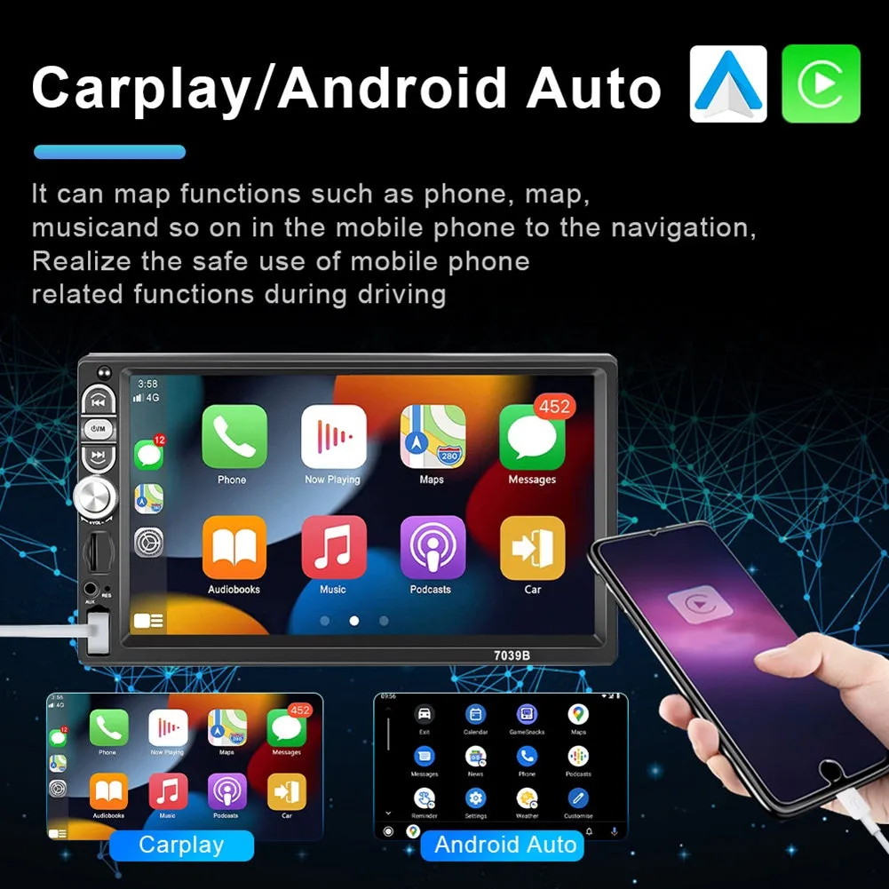 F13 1 Din Car Radio 7-Inch HD Screen Bluetooth Multimedia Video