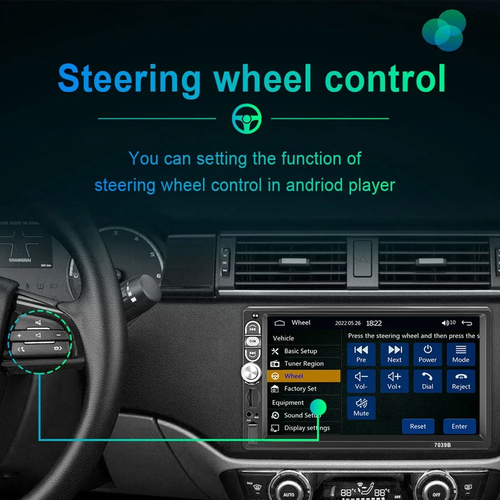 F13 1 Din Car Radio 7-Inch HD Screen Bluetooth Multimedia Video