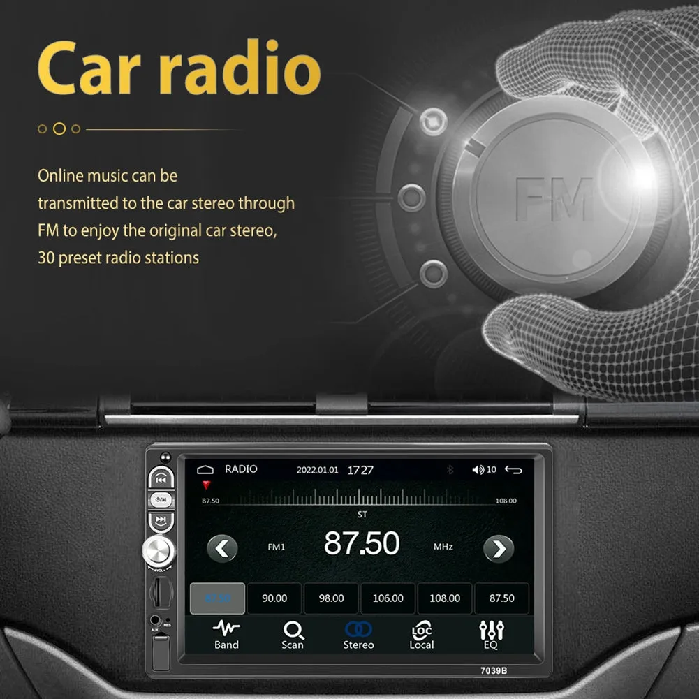 F13 1 Din Car Radio 7-Inch HD Screen Bluetooth Multimedia Video