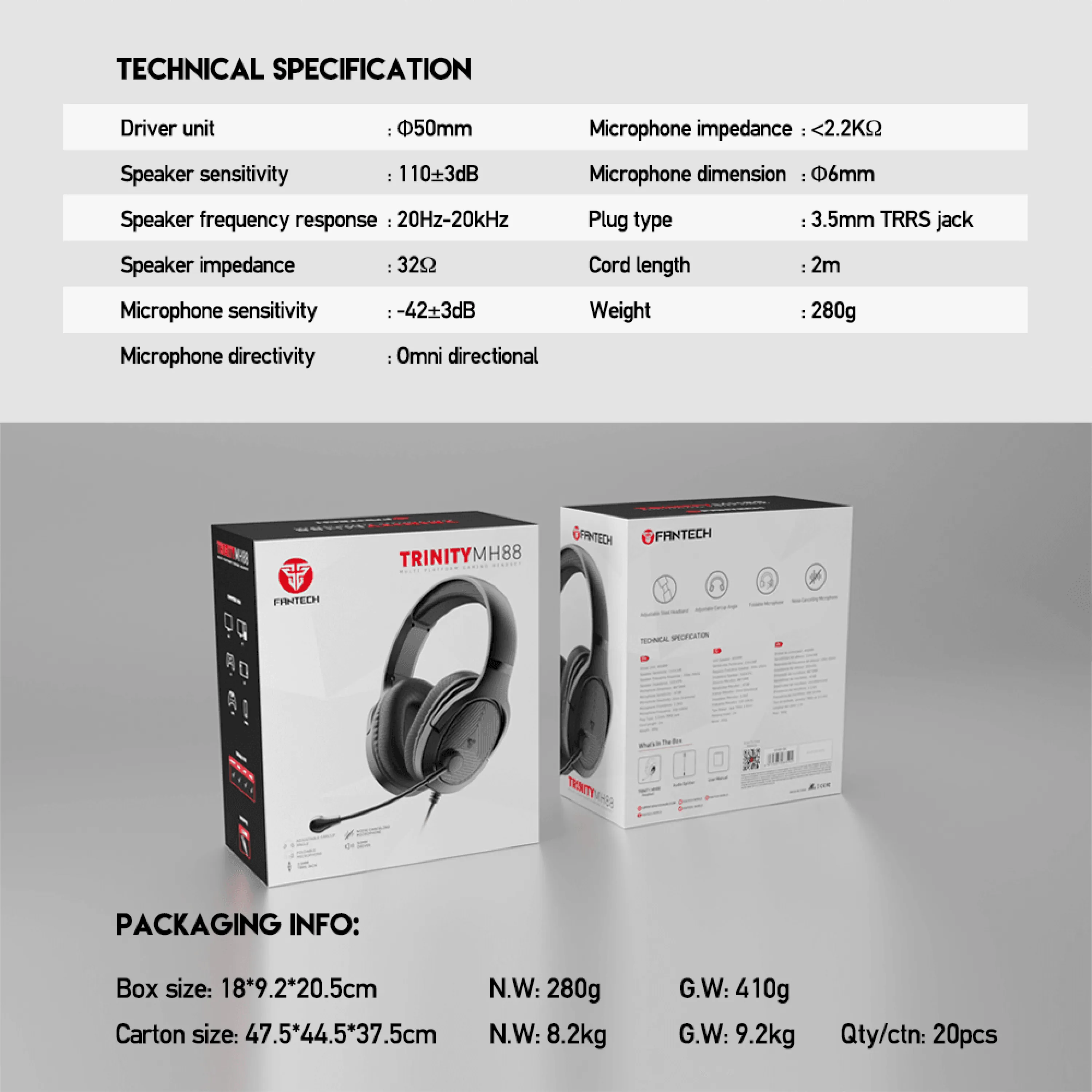 FANTECH TRINITY MH88 SAKURA GAMING HEADSET