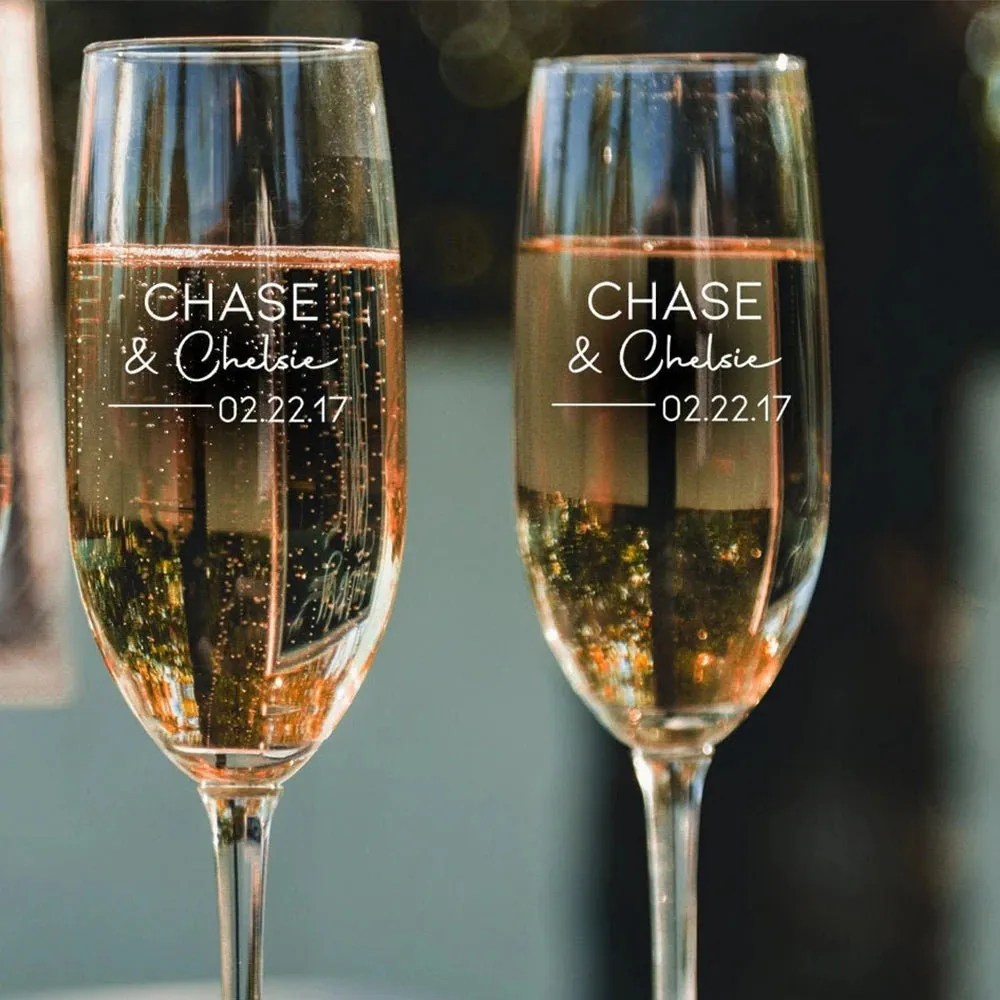 Funki Buys | Glasses | Champagne Flutes | Custom Mr. and Mrs.