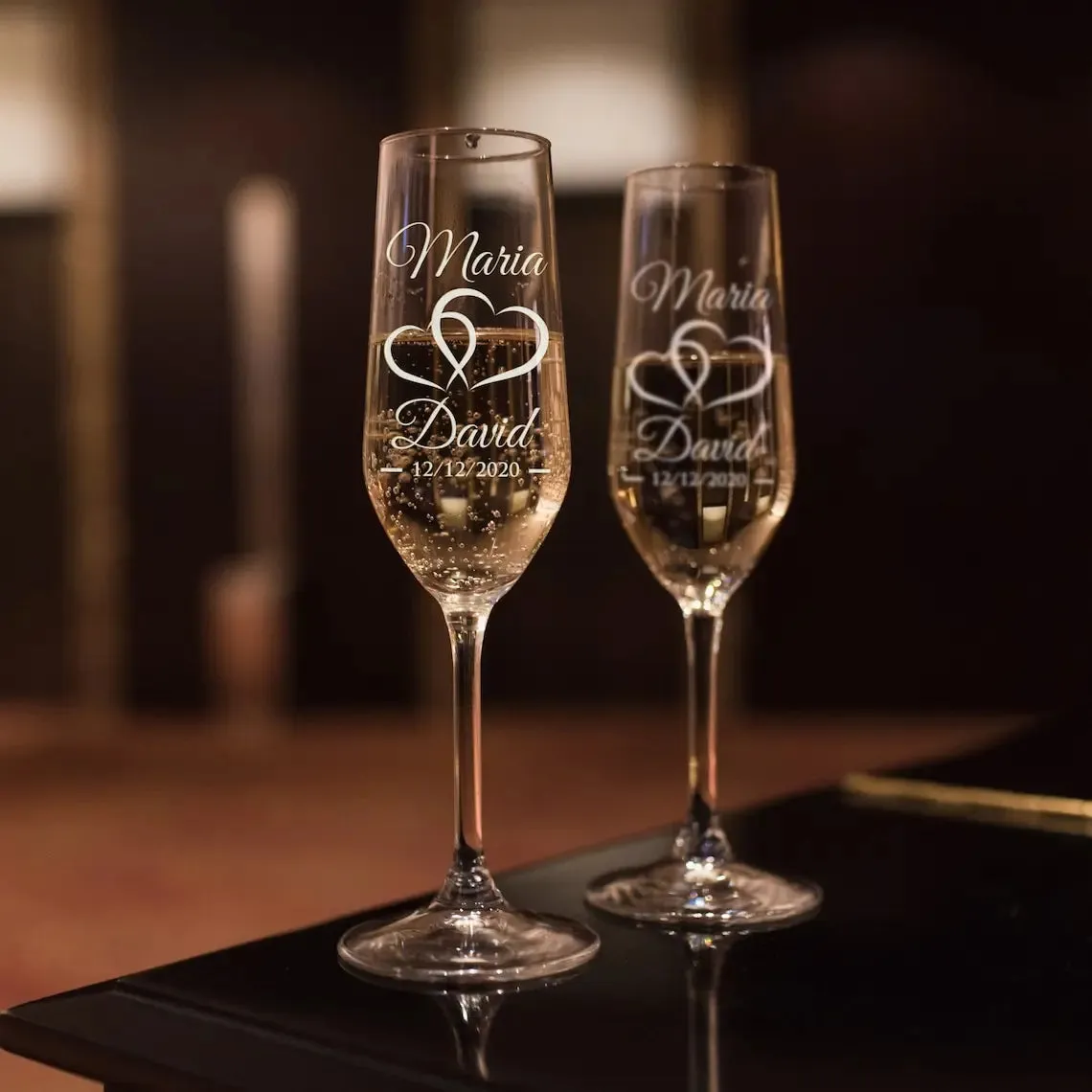 Funki Buys | Glasses | Champagne Flutes | Custom Mr. and Mrs.