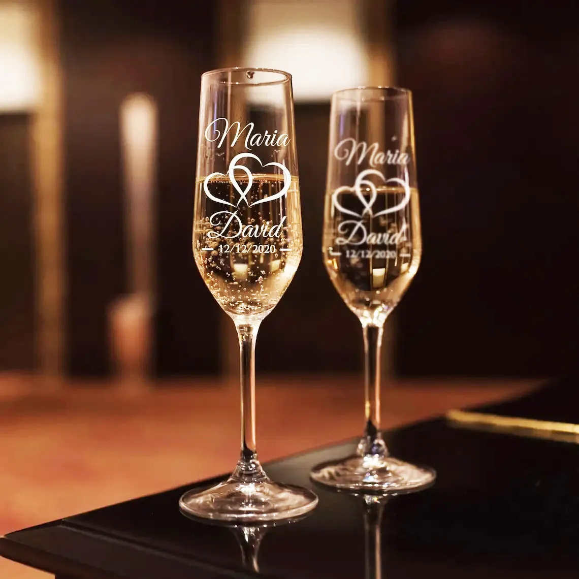 Funki Buys | Glasses | Champagne Flutes | Custom Mr. and Mrs.