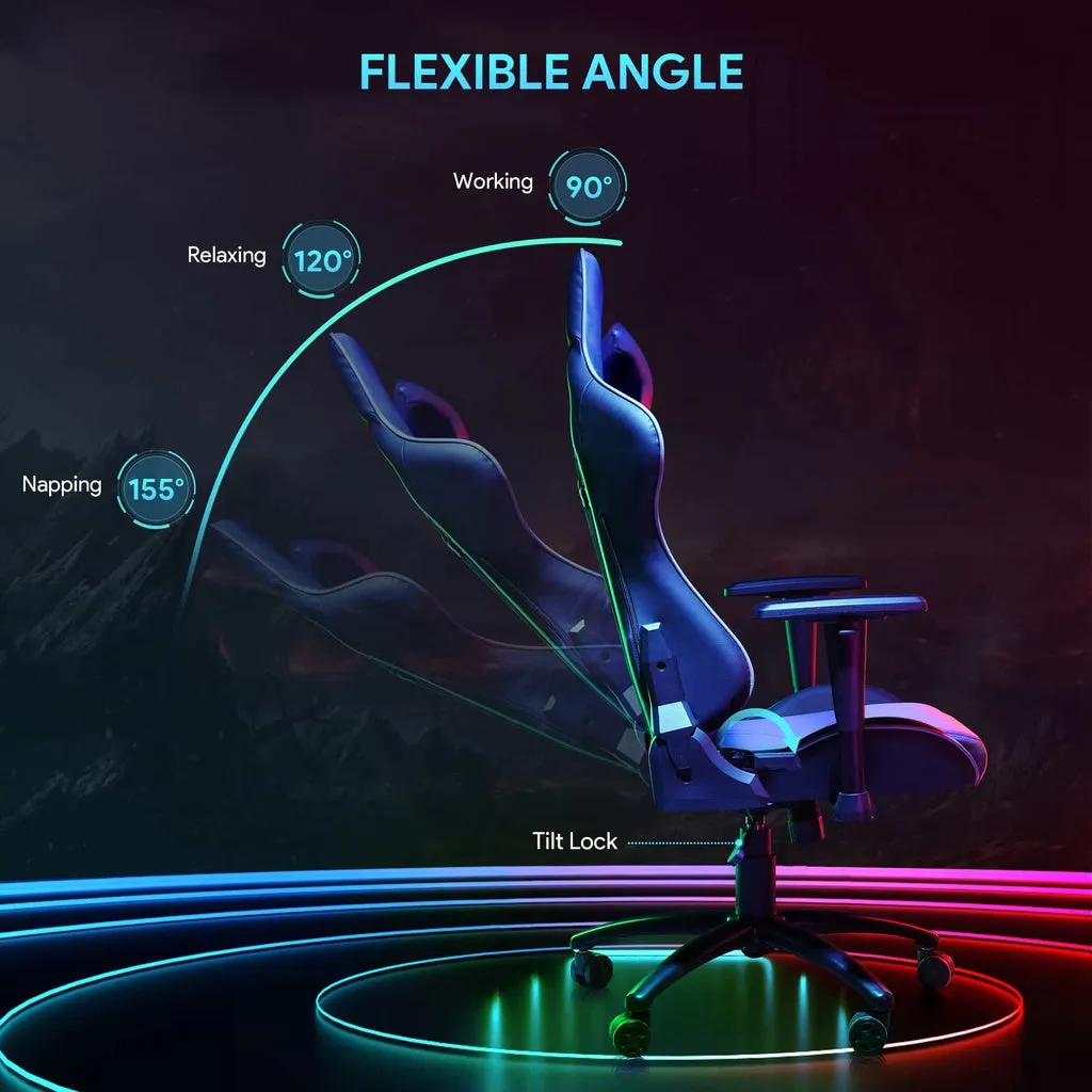 GC-A02 Ergonomic Gaming Chair with Adjustable Swivel Recliner and Armrest