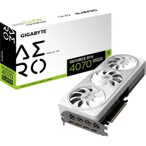 Gigabyte GeForce RTX 4070 SUPER AERO OC Graphics Card - 12GB GDDR6X, 2565MHz, PCI-E 4.0, 3x DP 1.4, 1x HDMI 2.1a, NVIDIA DLSS 3.5 (GV-N407SAERO OC-12GD)