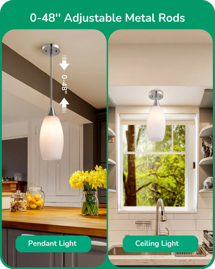 Handcrafted Art Glass Pendant Light Fixture-HHPL08E