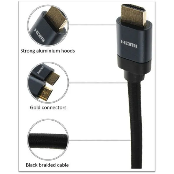 HDMI 2.1V 3D 48GBPS Ethernet Audio Video Full HDTV 8k Cable, PS5 XBOX X - 1M Black