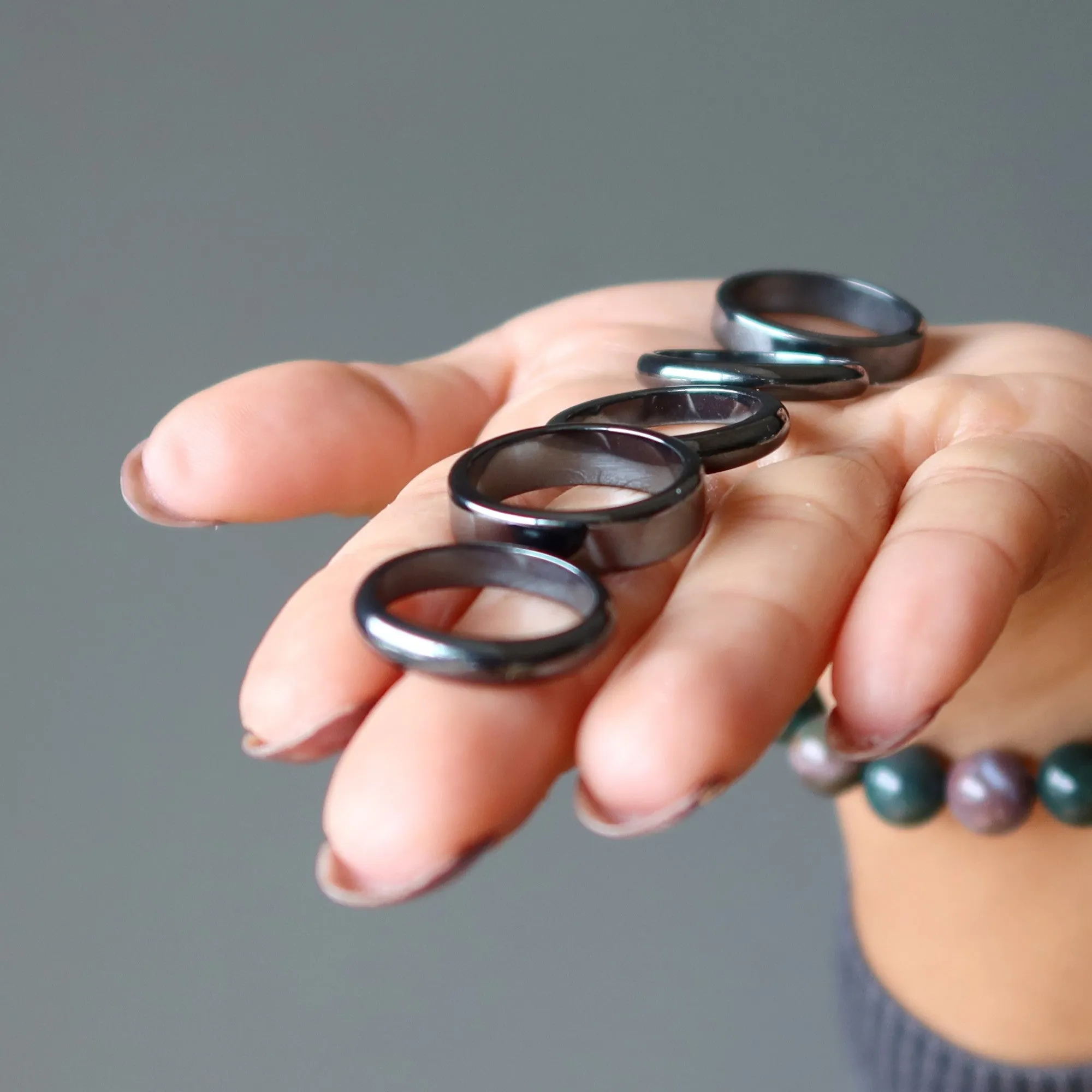 Hematine Stands Set of 5 Rings