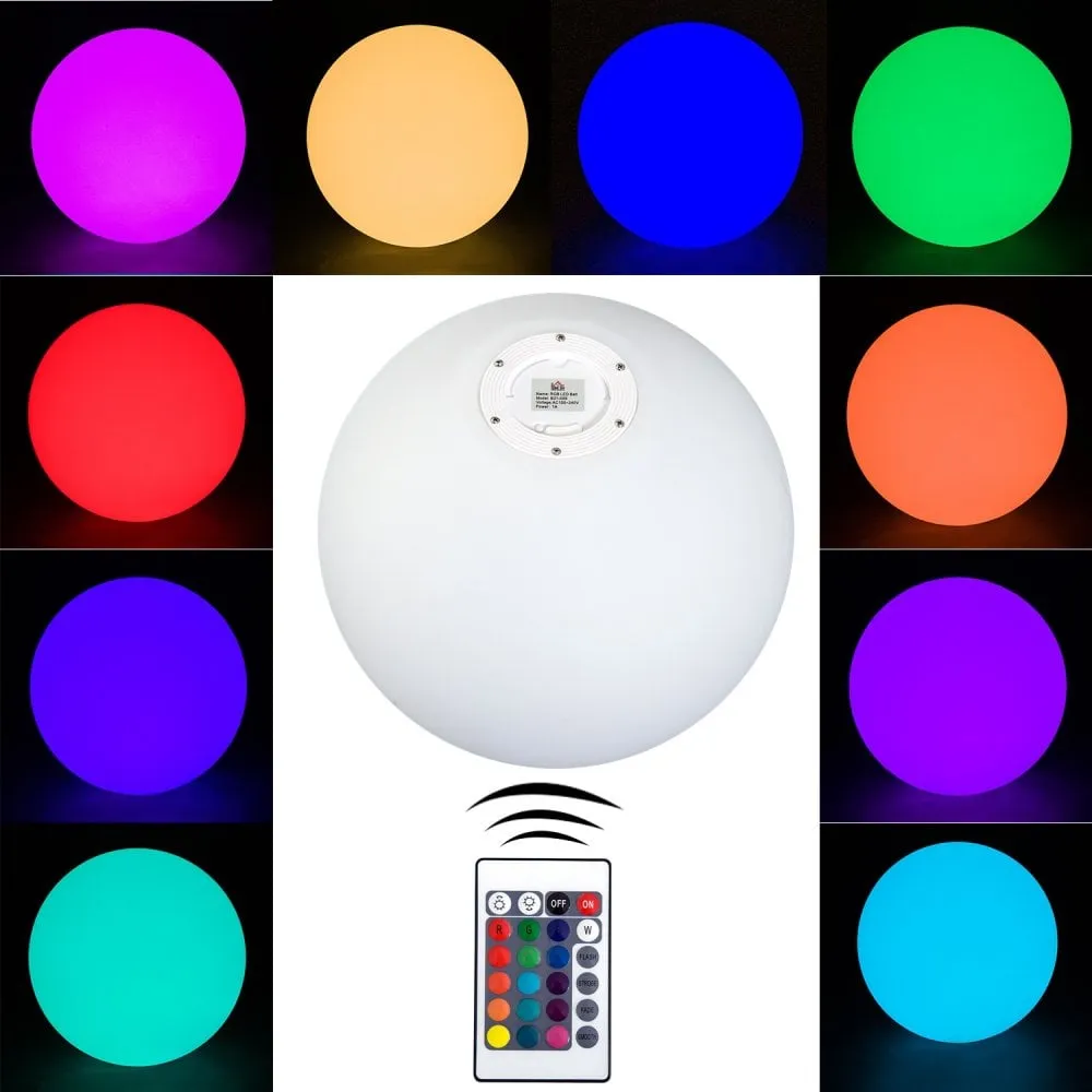 HOMCOM Glowing LED Ball 30CM Colour Change with Rechargeable Battery