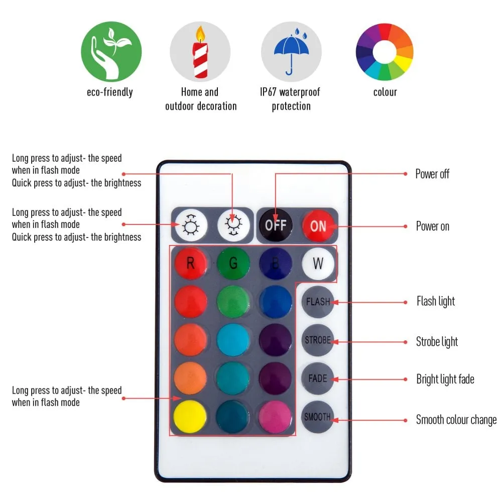 HOMCOM Glowing LED Ball 30CM Colour Change with Rechargeable Battery