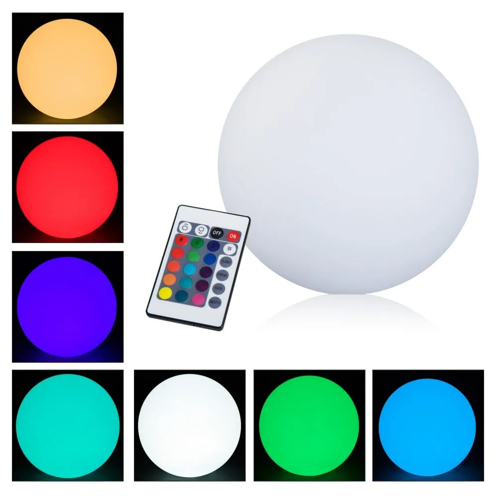 HOMCOM Glowing LED Ball 30CM Colour Change with Rechargeable Battery
