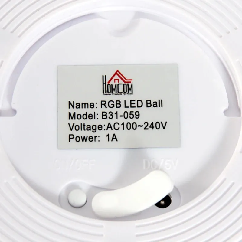 HOMCOM Glowing LED Ball 35cm Colour Change with Rechargeable Battery