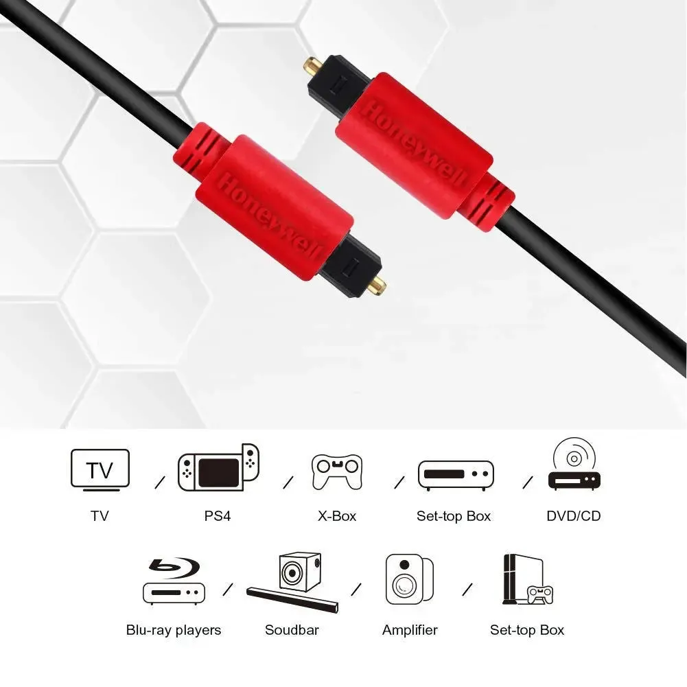 HONEYWELL HC000012 Digital Optical TosLink Cable- 2Meters