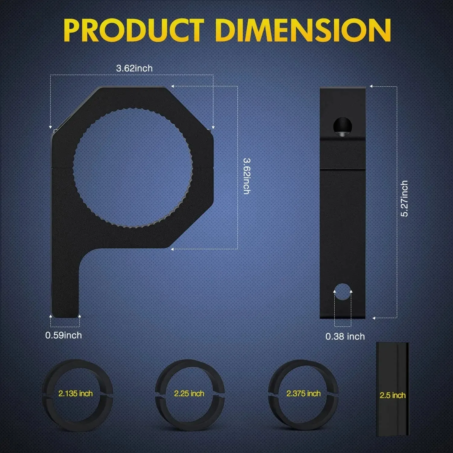 Horizontal Bar Clamp Mount Bracket Kits 2.135in-2.25in-2.375in-2.5in (Pair)
