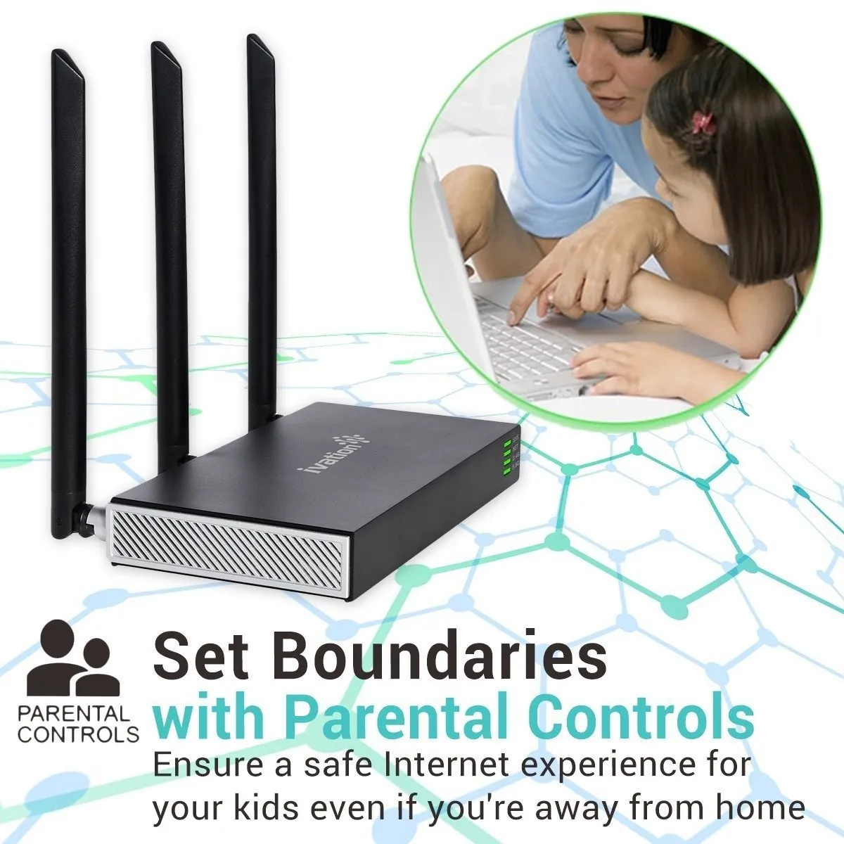 Ivation 2.4GHz/5GHz AC WiFi Router