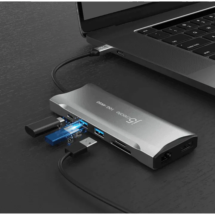 J5Create JCD397 4k60hz Elite USB-c Triple Mini Dock Compatible With USB4 Devices