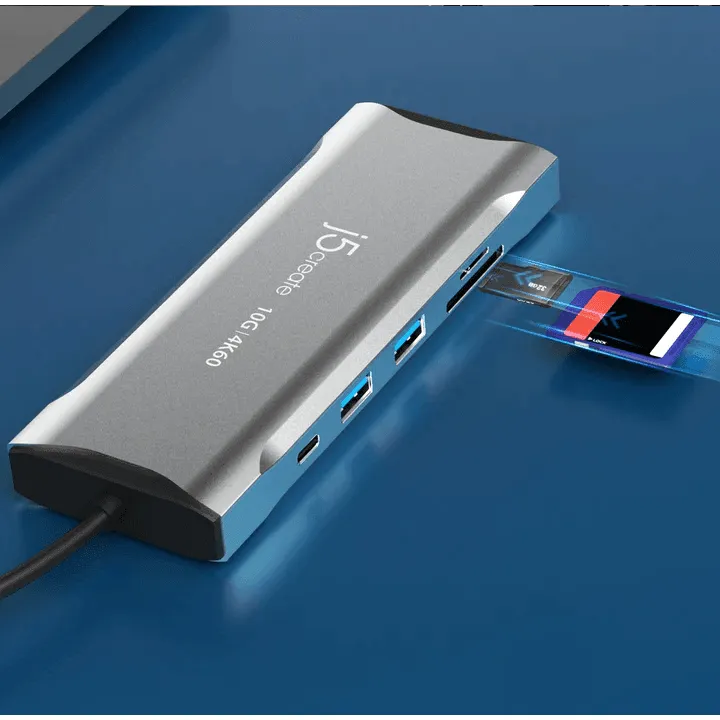 J5Create JCD397 4k60hz Elite USB-c Triple Mini Dock Compatible With USB4 Devices