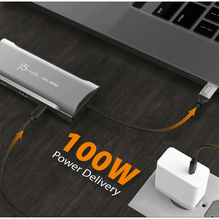 J5Create JCD397 4k60hz Elite USB-c Triple Mini Dock Compatible With USB4 Devices