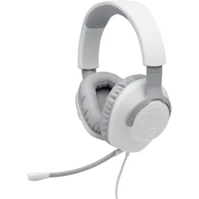 JBL Quantum 100 Wired Gaming Headset, Boom Mic, Multi-Platform Compatible - White