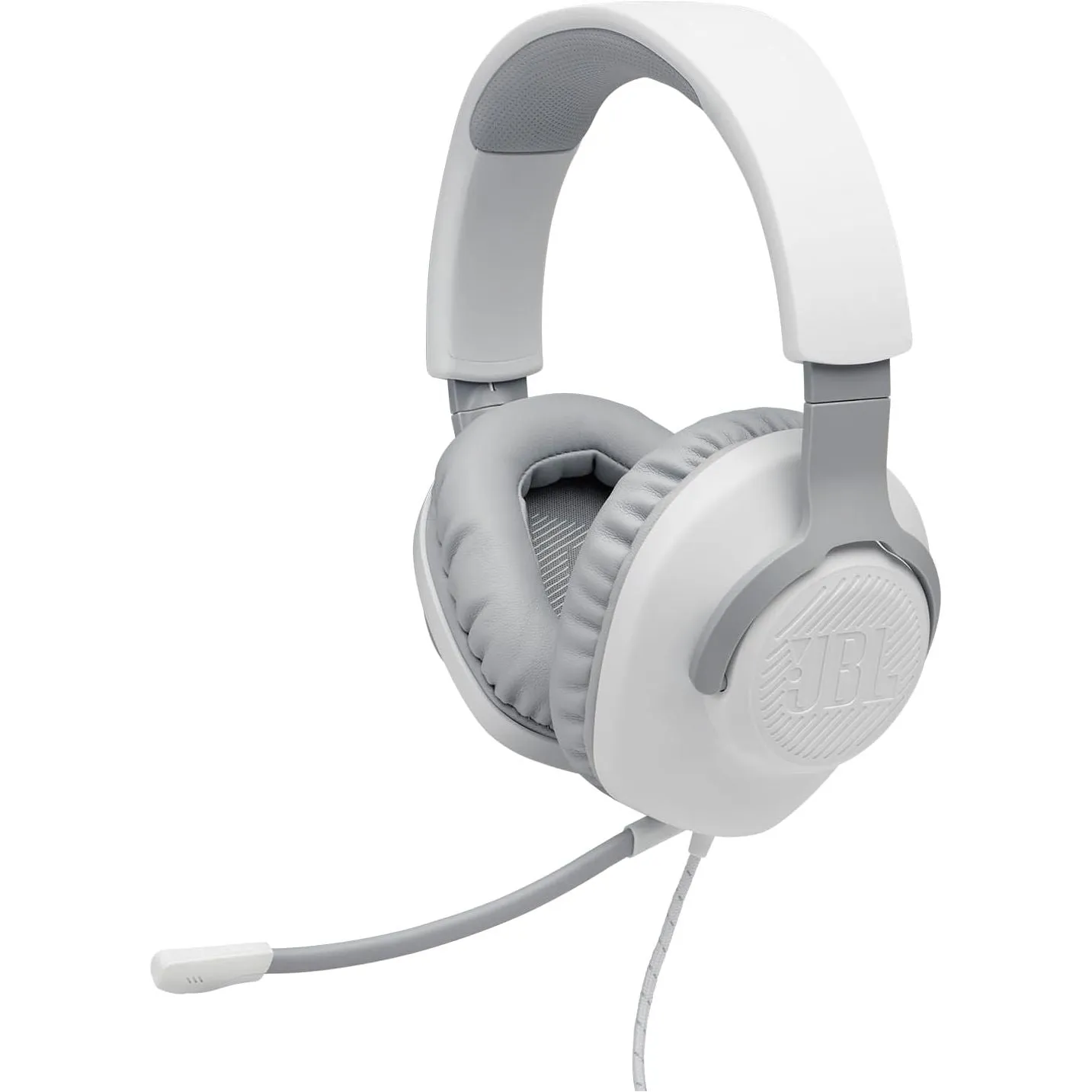 JBL Quantum 100 Wired Gaming Headset, Boom Mic, Multi-Platform Compatible - White