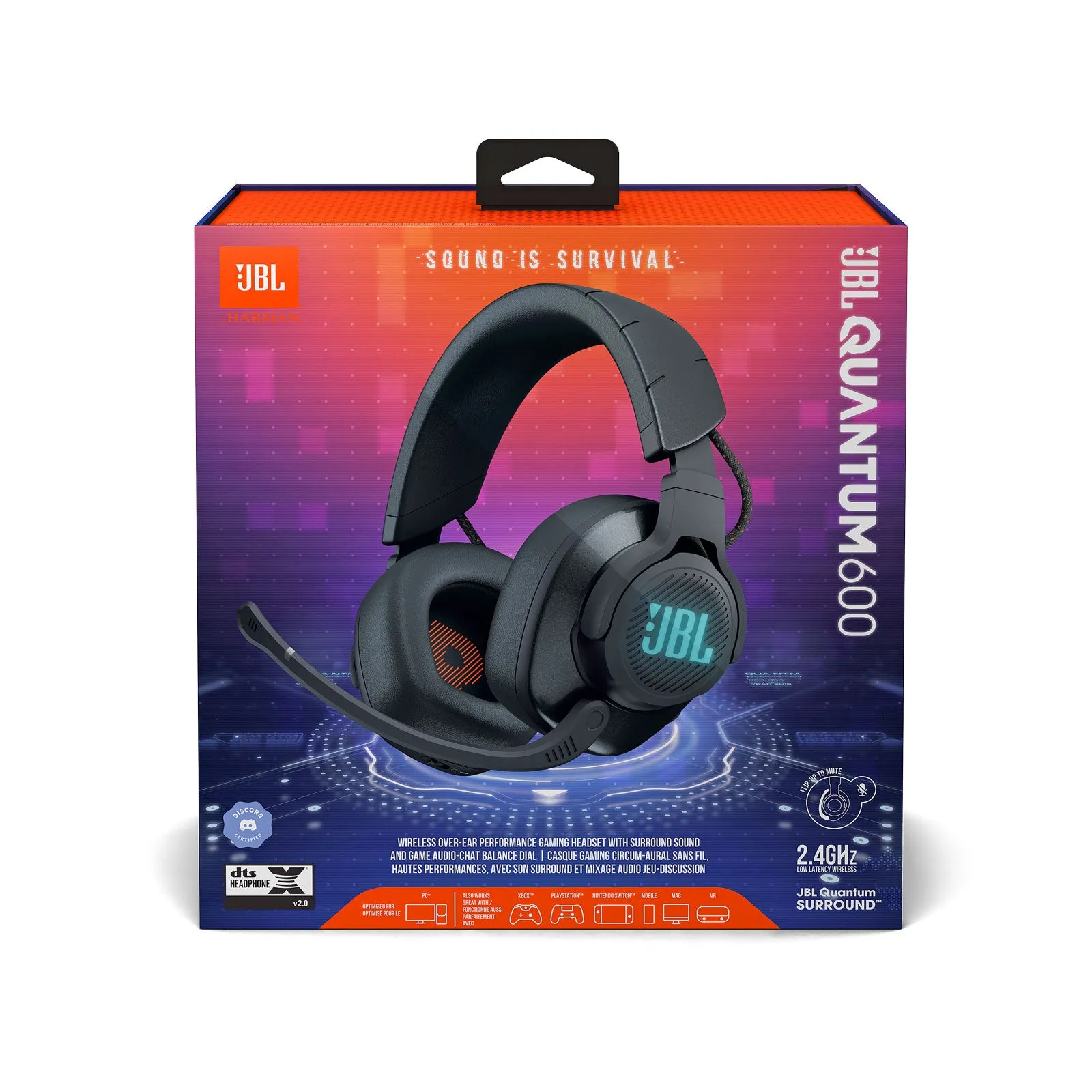 JBL Quantum 600 Wireless Over-Ear Gaming Headset - Black