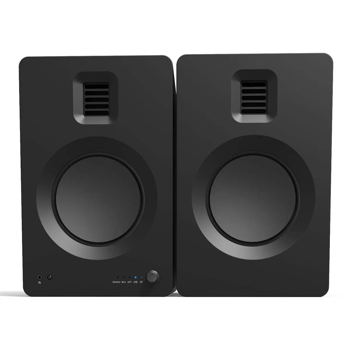 Kanto TUK Premium Powered Bookshelf Speakers with Headphone Out, USB DAC, Dedicated Phono Pre-amp, & Bluetooth - Pair (Matte Black)
