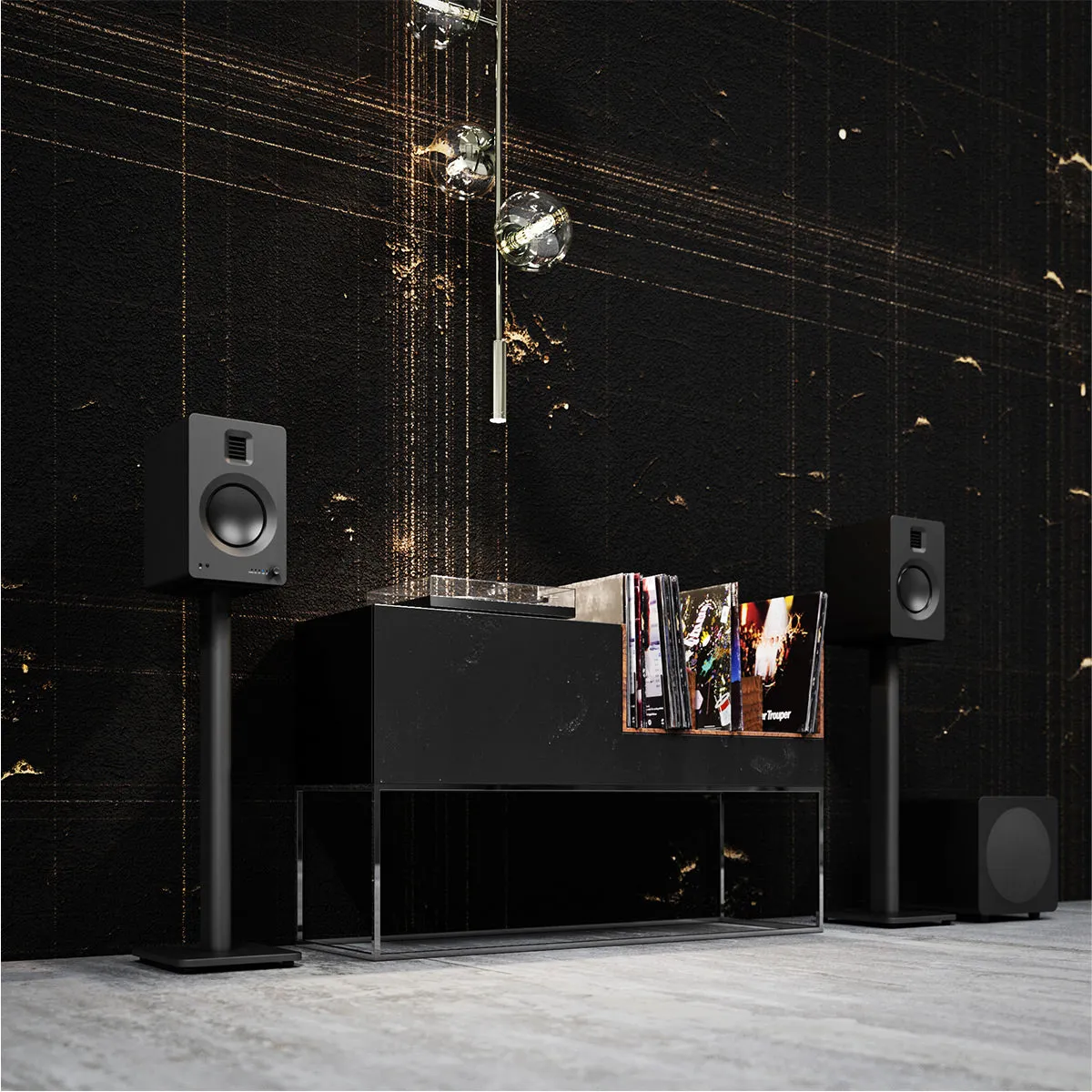 Kanto TUK Premium Powered Bookshelf Speakers with Headphone Out, USB DAC, Dedicated Phono Pre-amp, & Bluetooth - Pair (Matte Black)
