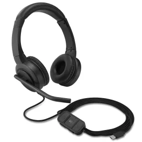 Kensington H1000 USB-C On-Ear Headset Headphones Black