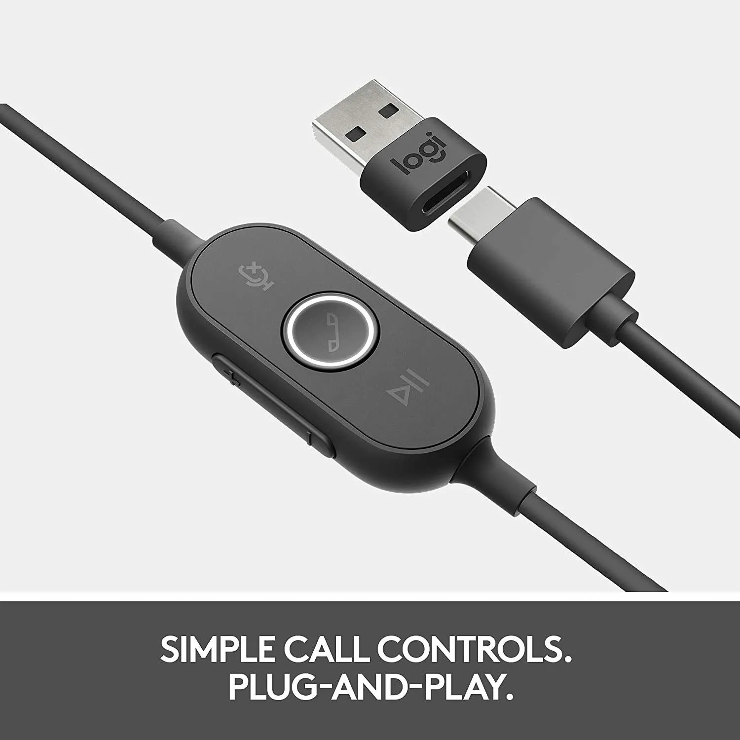 Logitech Zone 750 Wired Noise Canceling Over-Ear Stereo USB Headset, 981-001103