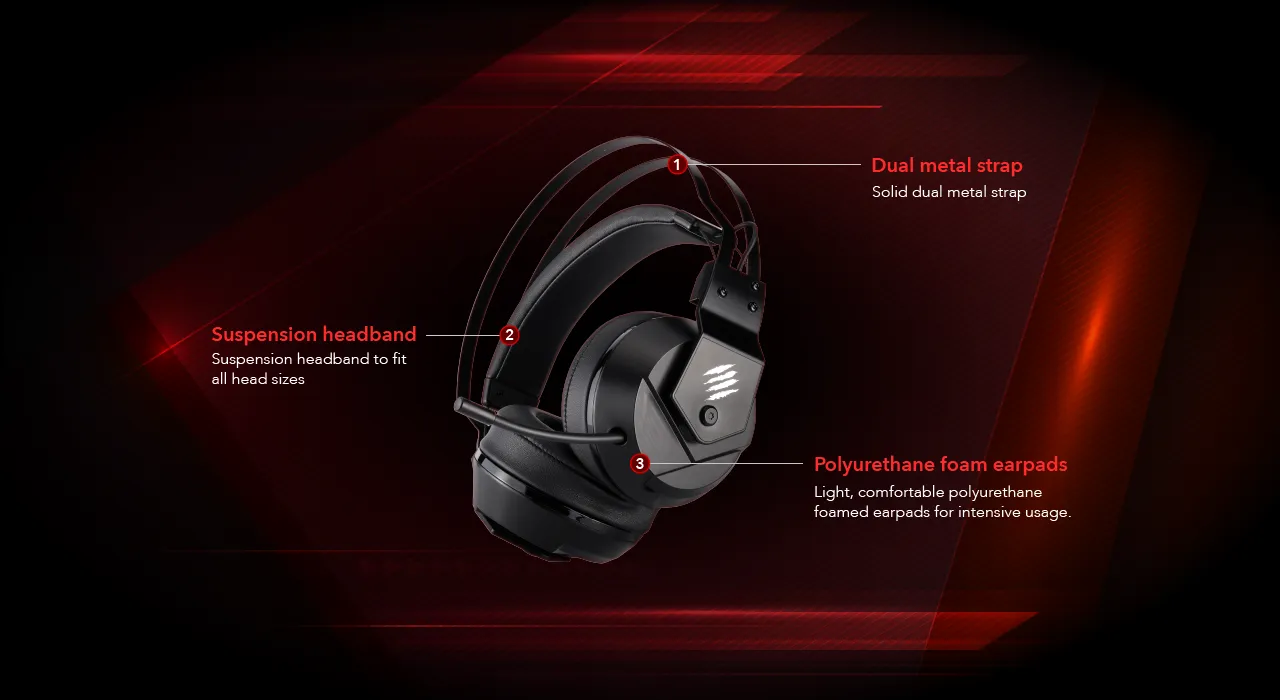 Mad Catz F.R.E.Q. 2 Stereo Gaming Headset, Black