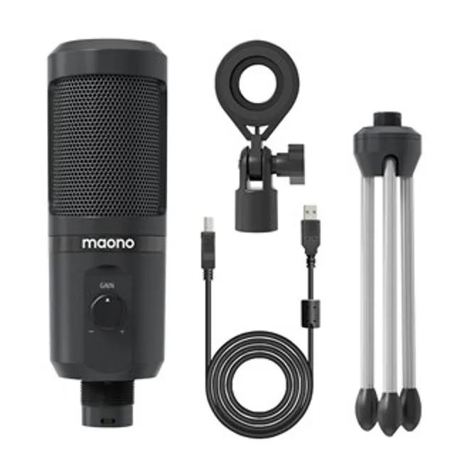 Maono Usb Gaming Microphone With Mic Gain Control With Tripod Desk Stand