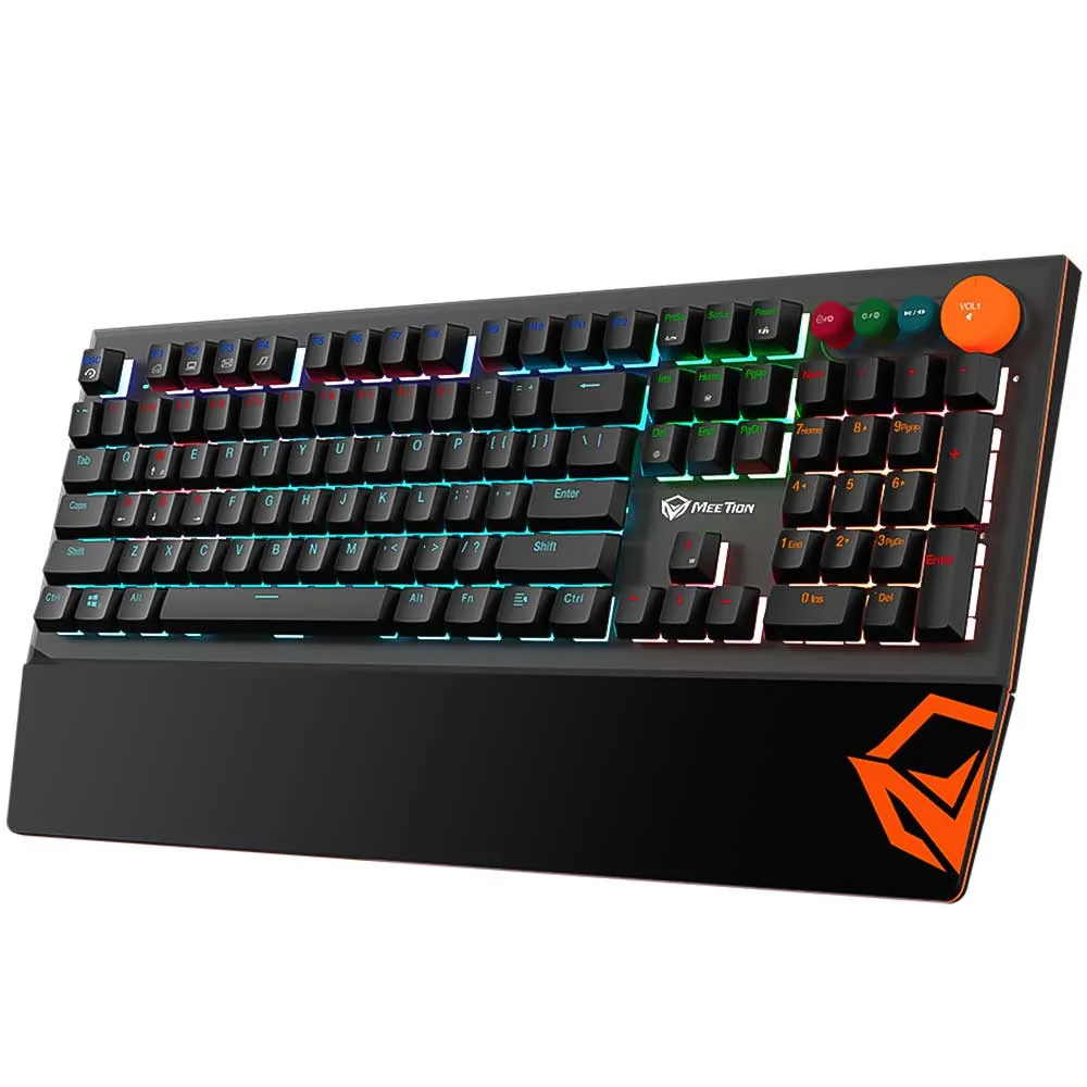 Meetion MK500 Blue Switch Wired Rainbow Gaming Keyboard English & Arabic