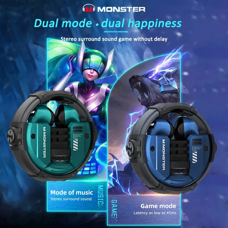 Monster TWS Bluetooth 5.2 Dual Mode Noise Reduction Waterproof Headset