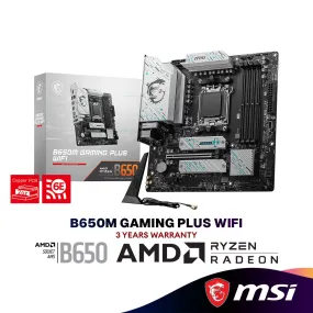 MSI B650M GAMING PLUS WIFI Micro ATX (mATX) AMD Gaming Motherboard | AMD AM5 Socket