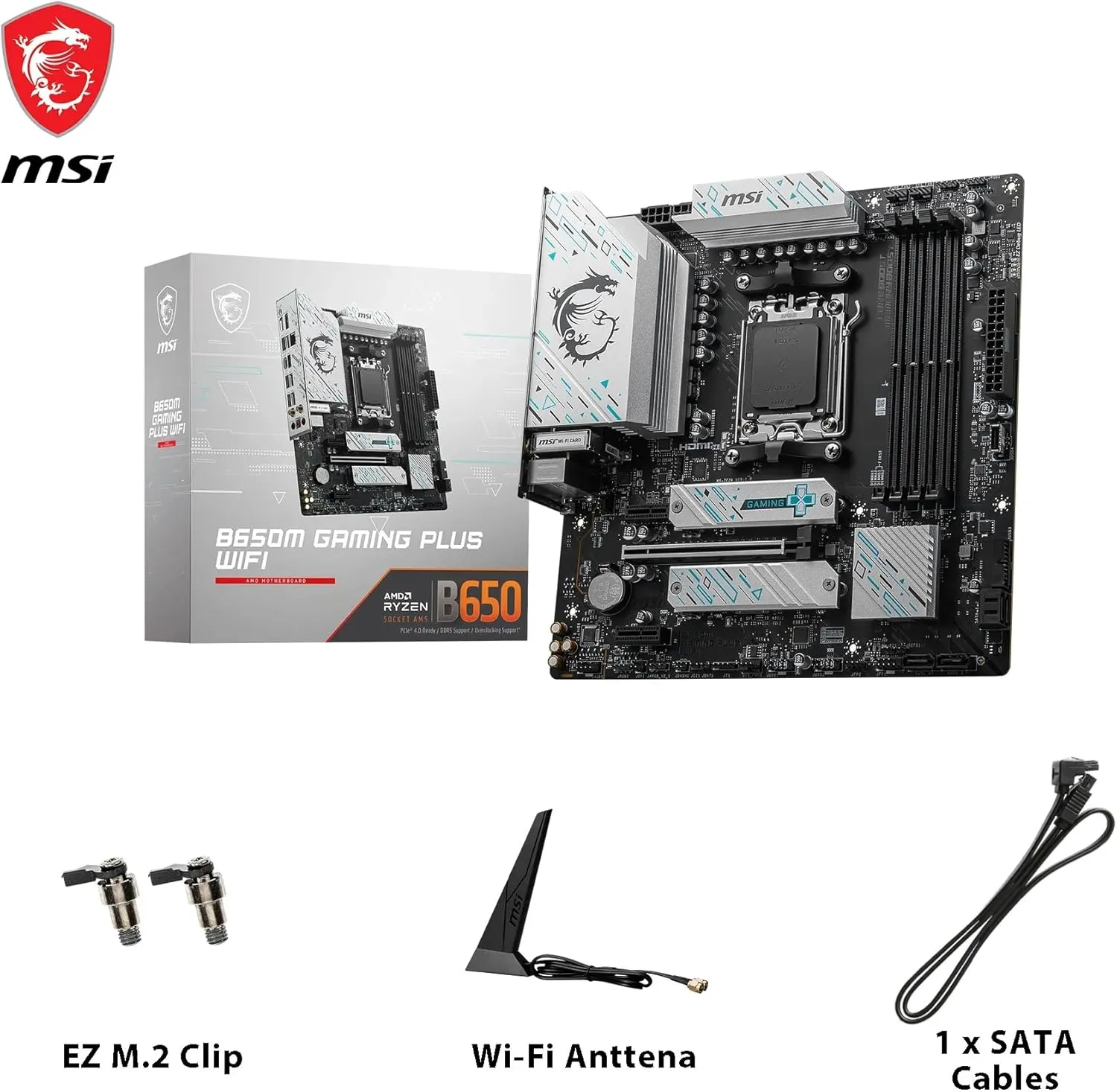 MSI B650M GAMING PLUS WIFI Micro ATX (mATX) AMD Gaming Motherboard | AMD AM5 Socket
