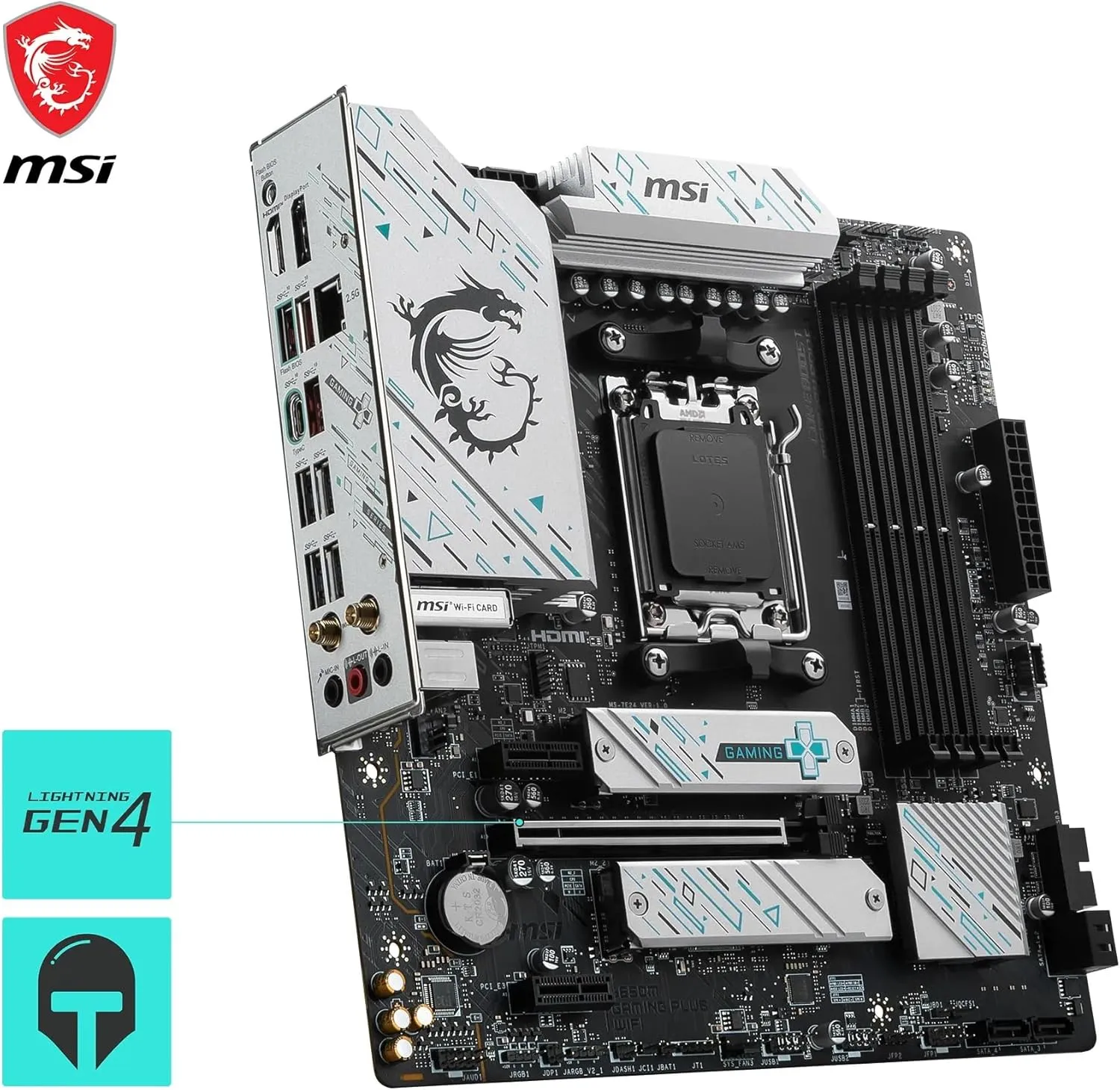 MSI B650M GAMING PLUS WIFI Micro ATX (mATX) AMD Gaming Motherboard | AMD AM5 Socket