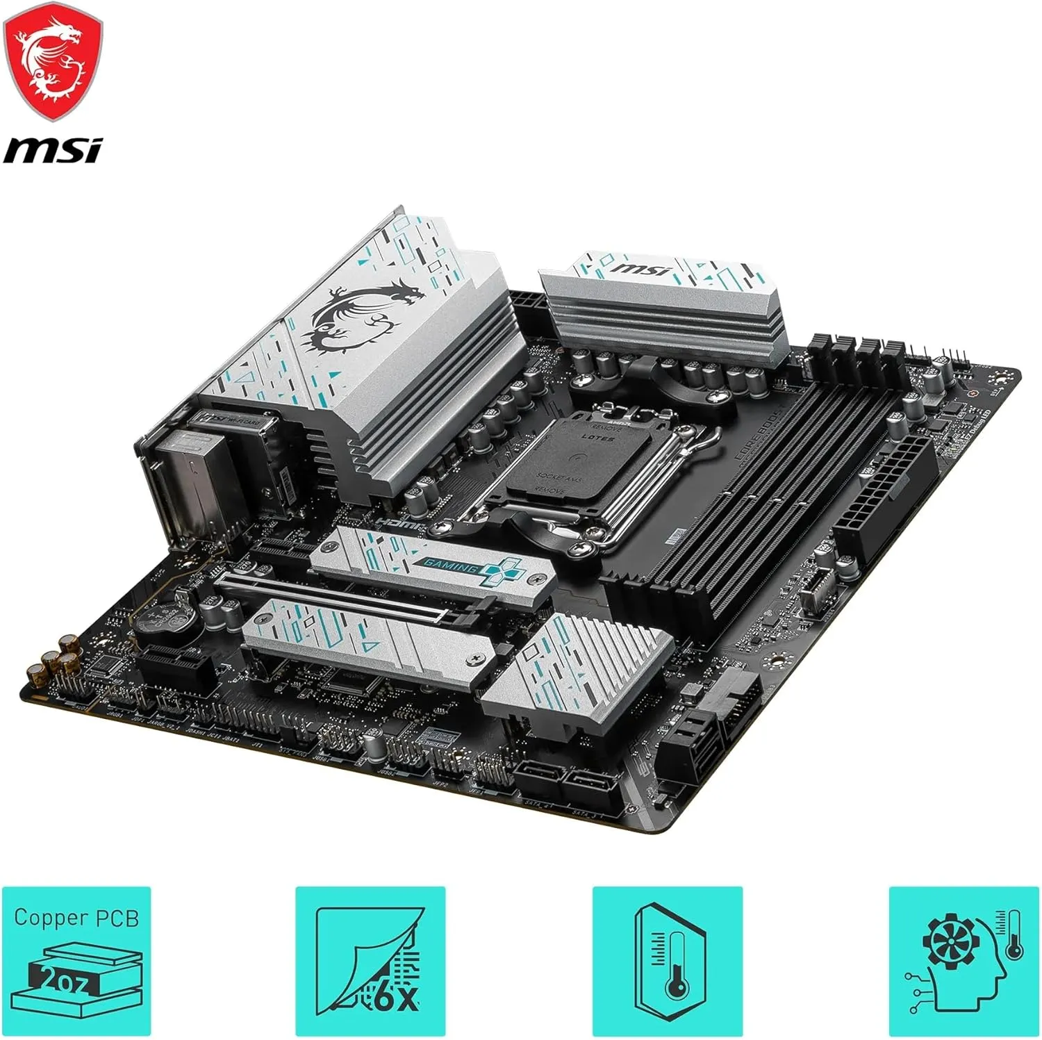 MSI B650M GAMING PLUS WIFI Micro ATX (mATX) AMD Gaming Motherboard | AMD AM5 Socket