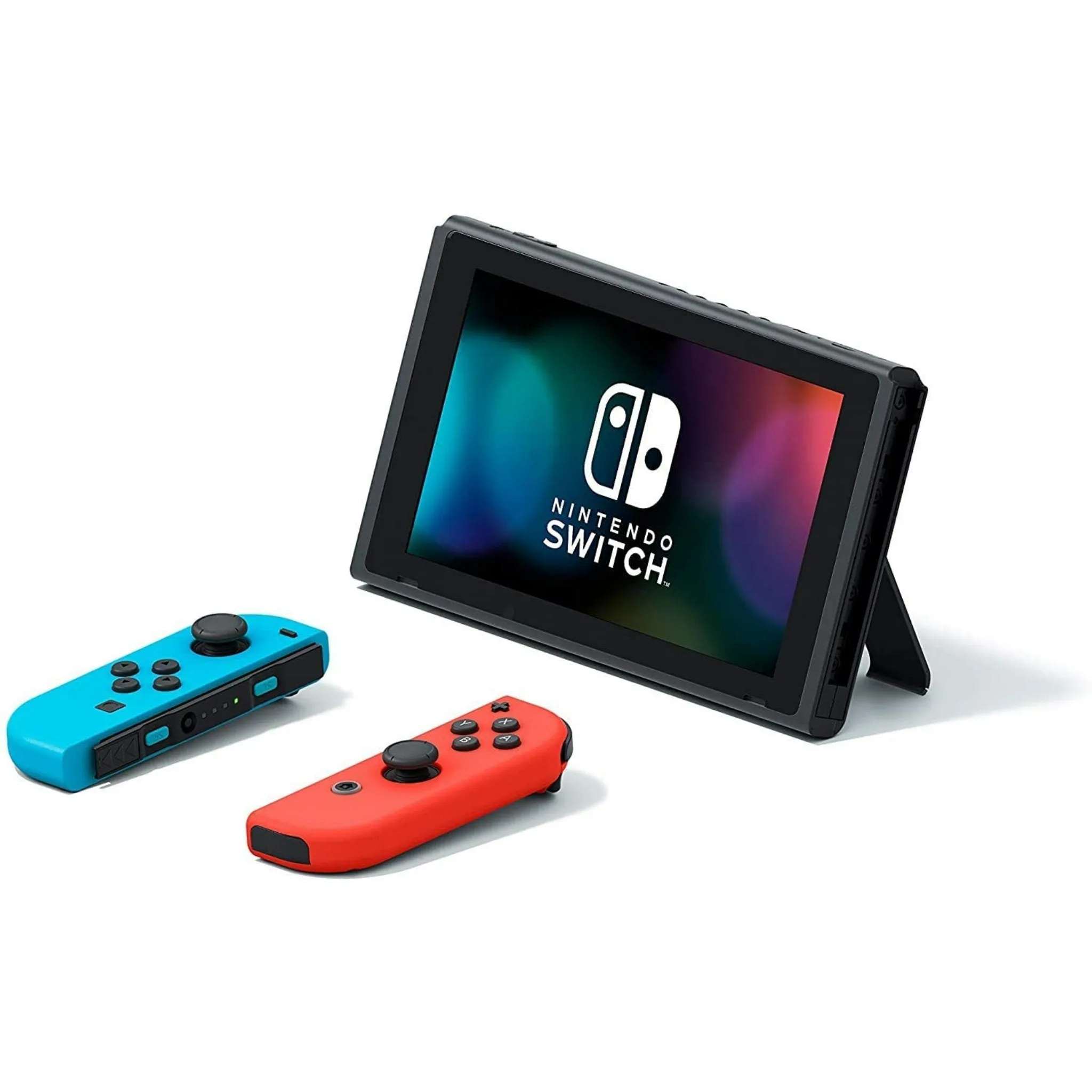 Nintendo Switch with Neon Blue and Neon Red Joy-Con