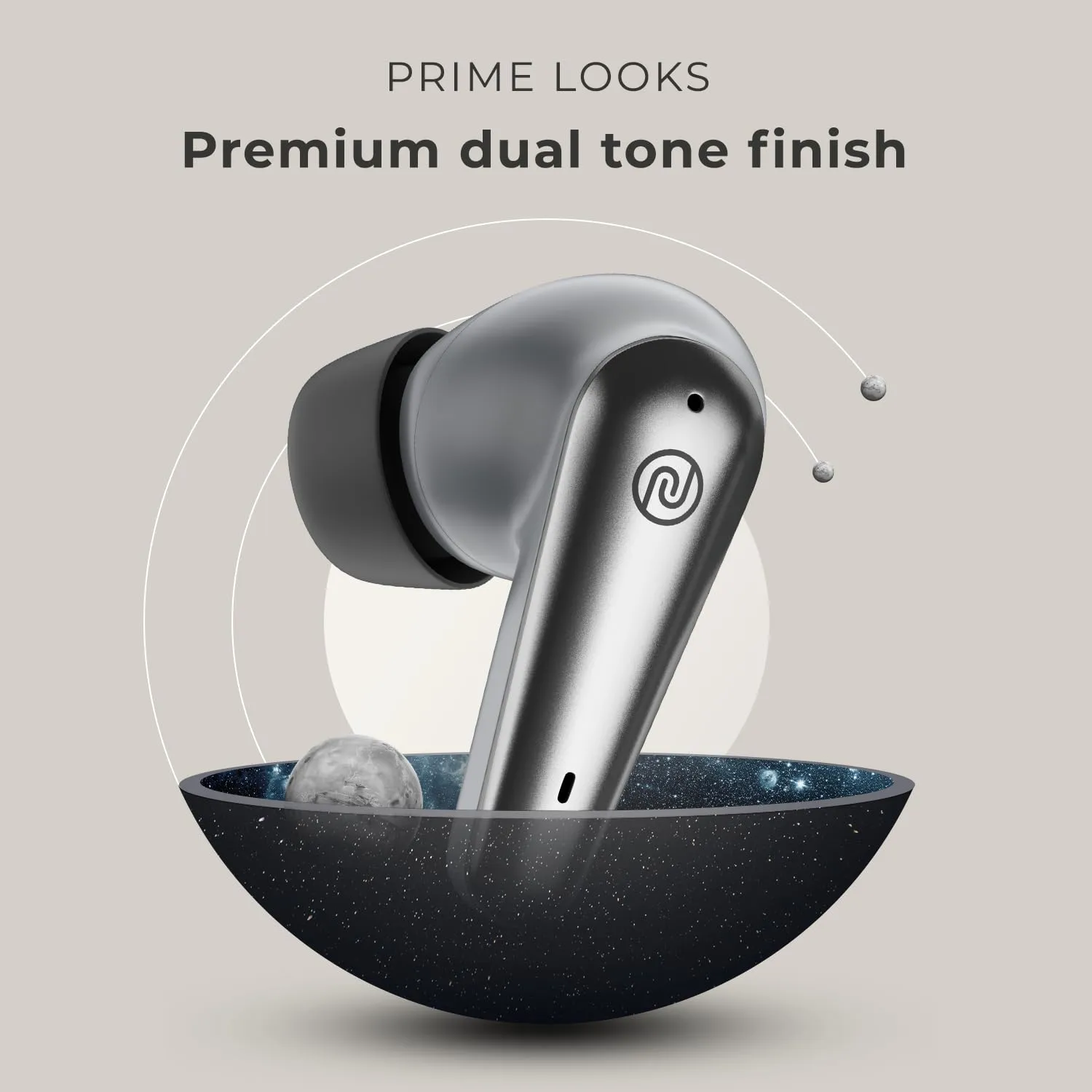 Noise Buds X Prime in-Ear Truly Wireless Earbuds with 120H of Playtime, Quad Mic with ENC, Instacharge(10 min=200 min),Premium Dual Tone Finish, 11mm Driver, BT v5.3(Silver Grey)