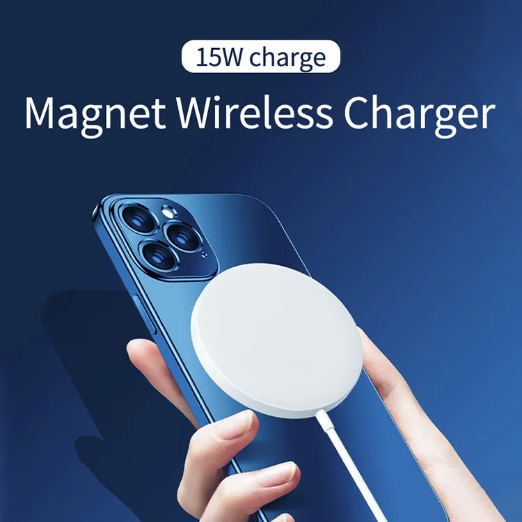 OJD-63 15W Aluminum Alloy Style Round Magsafe Magnetic Wireless Charger