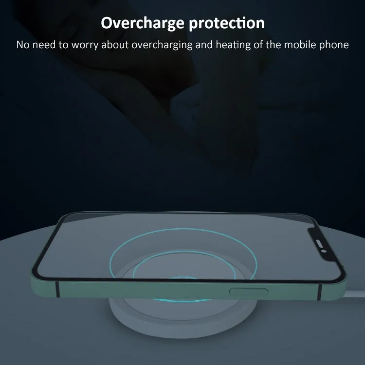 OJD-63 15W Aluminum Alloy Style Round Magsafe Magnetic Wireless Charger