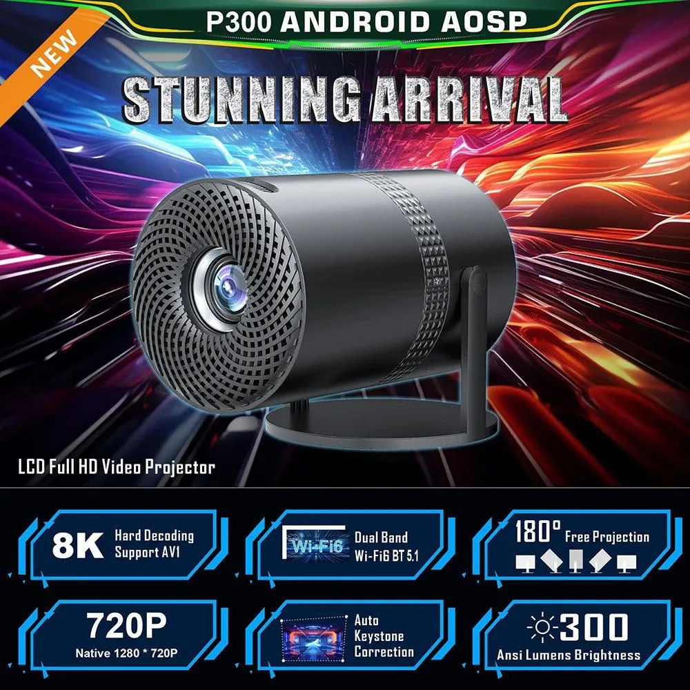 P300 Home Theater Projector, Freestyle Device for SAMSUNG, XiaoMi,