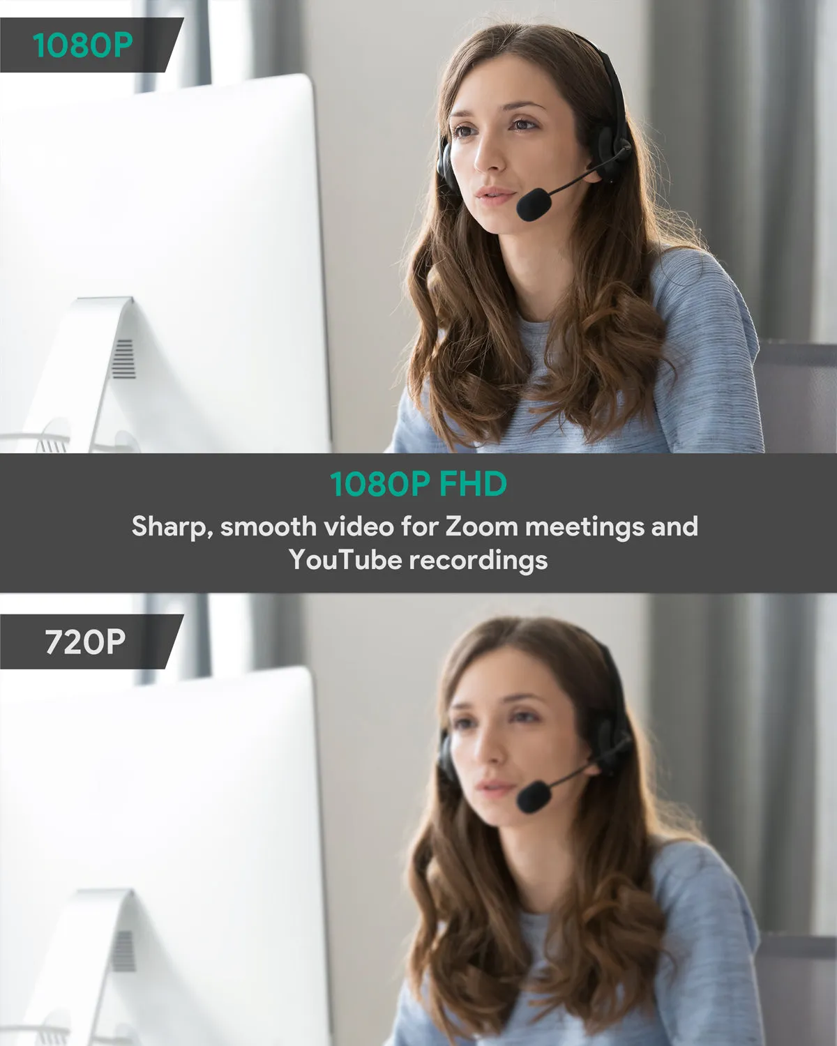 PC-LM1E Stream Series 1080P Dual-Mic Webcam