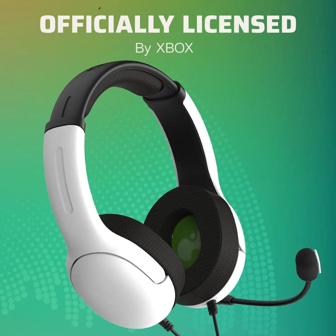 PDP Gaming LVL40 Stereo Headset with Mic - Xbox One, Series X|S, PC, Mac, iPad - Noise-Cancelling, Lightweight, 3.5mm Jack, White