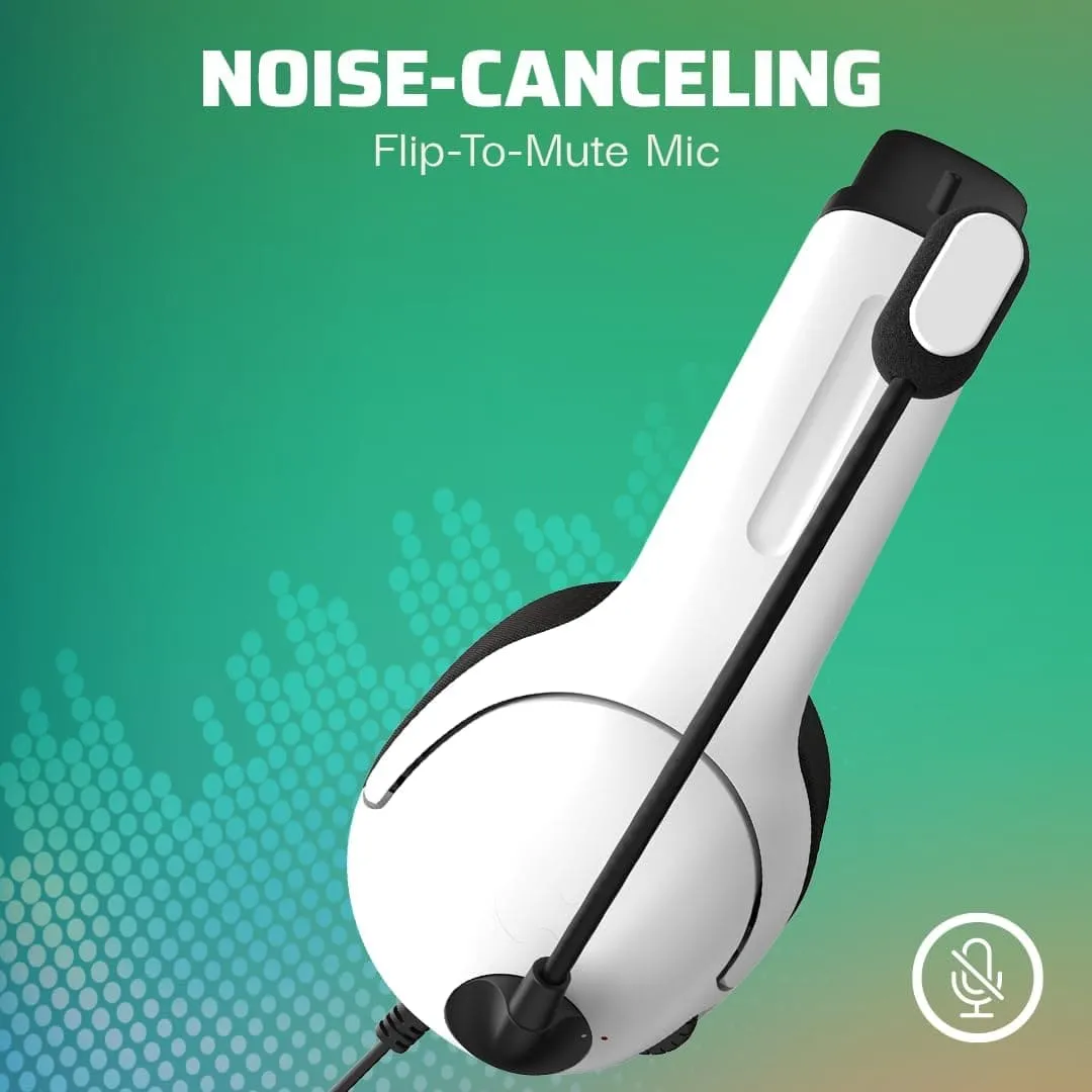 PDP Gaming LVL40 Stereo Headset with Mic - Xbox One, Series X|S, PC, Mac, iPad - Noise-Cancelling, Lightweight, 3.5mm Jack, White