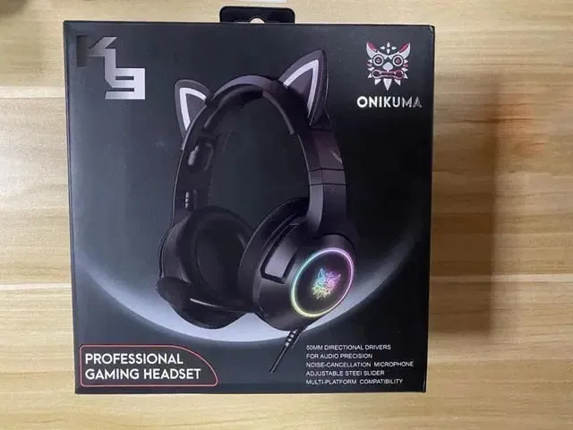 Pink Cat Ear gaming headset with microphone