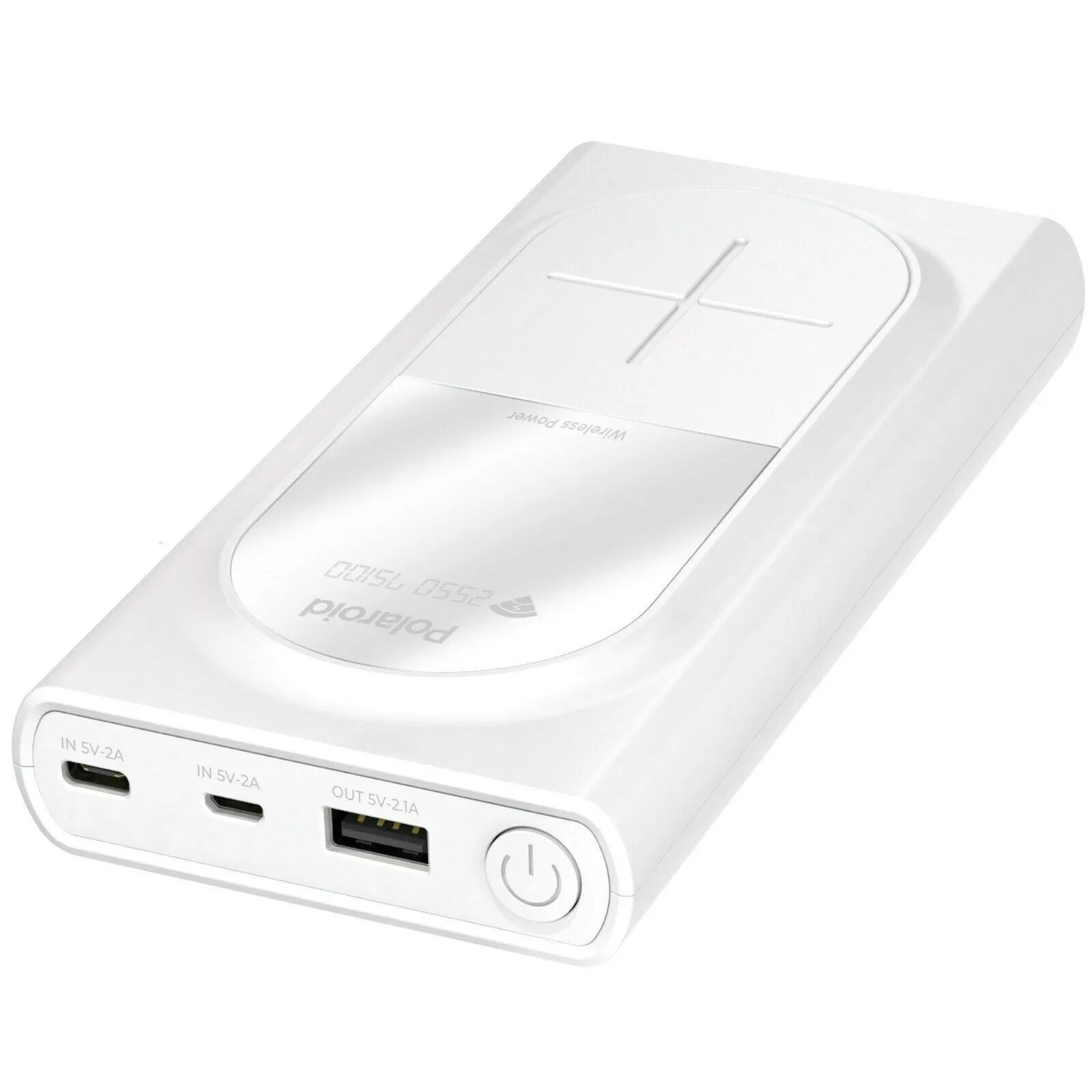 Polaroid Portable Wireless Power Bank - 10000mAh, USB Charging, Digital Display