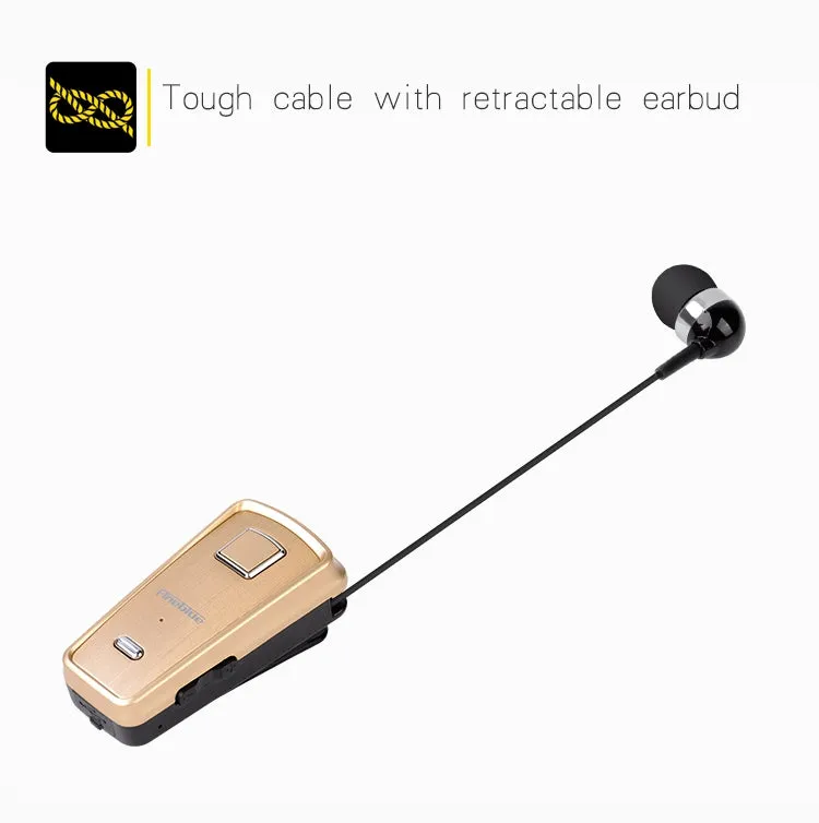 Premium Retractable Bluetooth Headset with Anti-Theft Design and Vibration Alerts