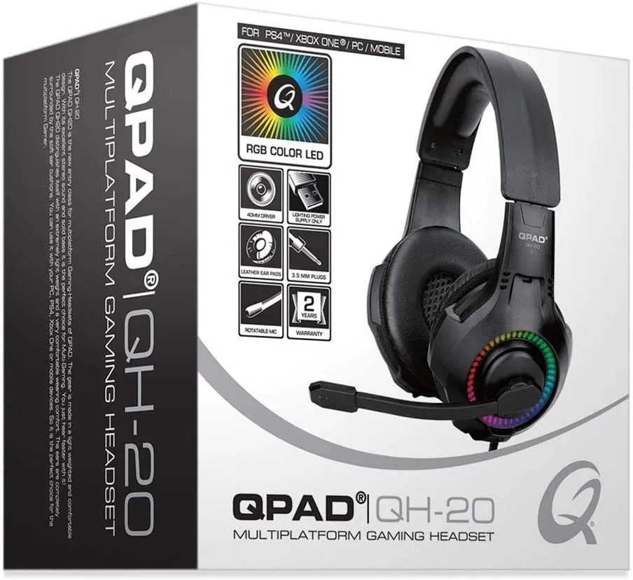 QPAD - QH-20 RGB STEREO GAMING HEADSET, MULTIPLATFORM