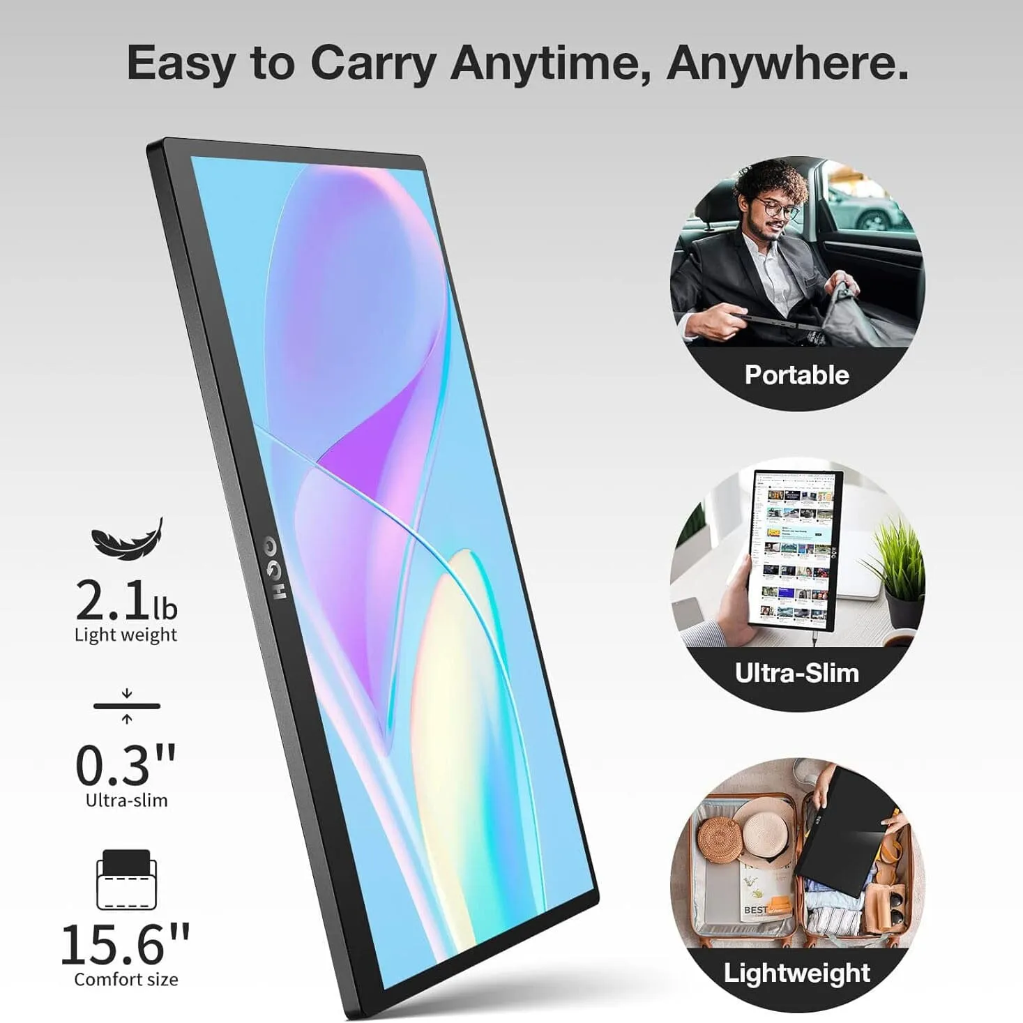 QQH 15.6" 1080P IPS Portable Monitor (Refurbished)